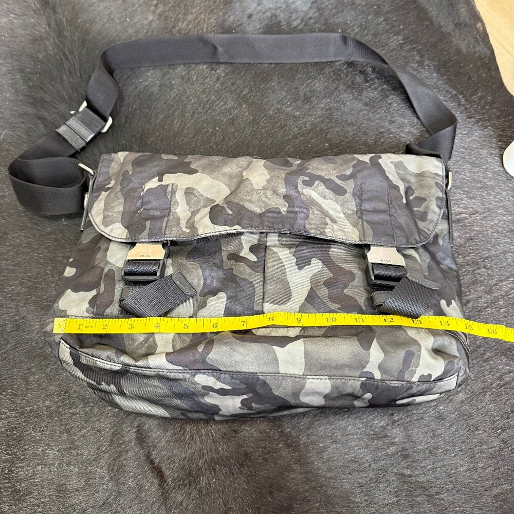 Prada Camouflage Tessuto Double Buckle Messenger Bag - Picture 10 of 12